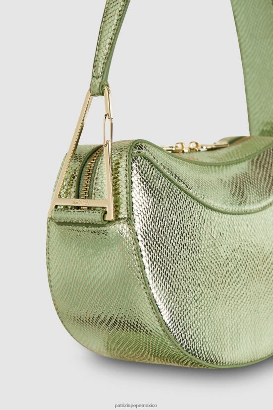 bolsas| mx Patrizia Pepe mujer bolso hobo pequeño verde brillante 66024R795