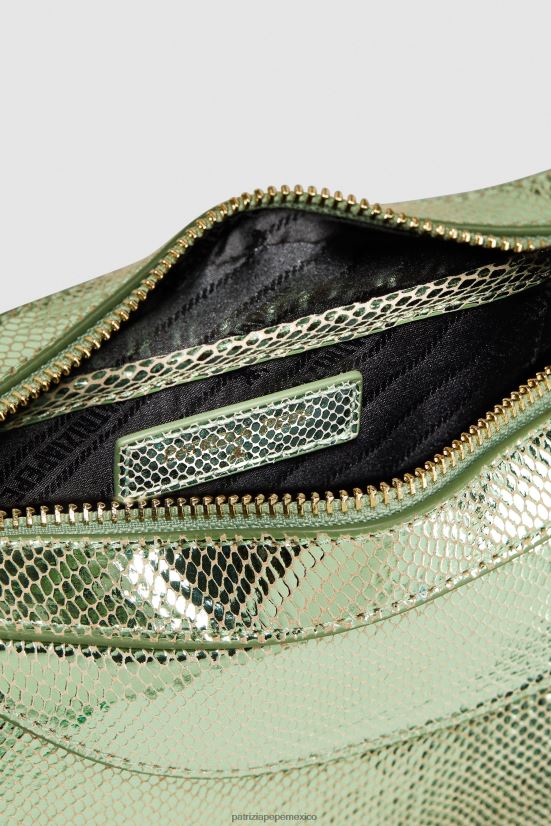 bolsas| mx Patrizia Pepe mujer bolso hobo pequeño verde brillante 66024R795