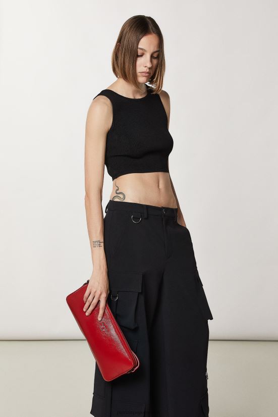 bolsas| mx Patrizia Pepe mujer estuche de cuero brillante para cámara rojo de carreras 66024R782