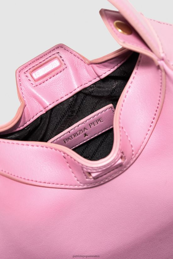 bolsas| mx Patrizia Pepe mujer bolso estilo hobo pequeño nuevo rosa 66024R771
