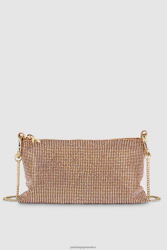 bolsas| mx Patrizia Pepe mujer maxicadena de diamantes de imitación cristal de champán 66024R818