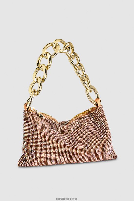 bolsas| mx Patrizia Pepe mujer maxicadena de diamantes de imitación cristal de champán 66024R818