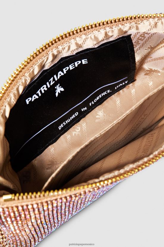 bolsas| mx Patrizia Pepe mujer maxicadena de diamantes de imitación cristal de champán 66024R818