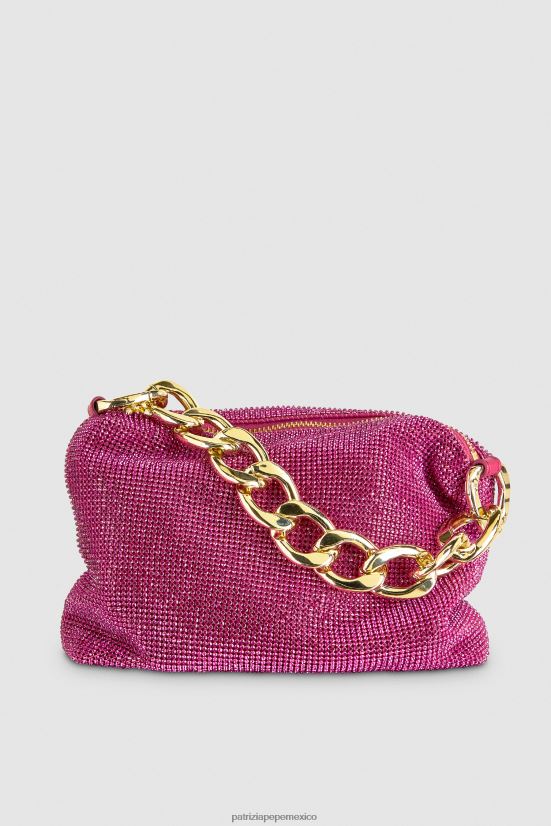 bolsas| mx Patrizia Pepe mujer maxicadena de diamantes de imitación cristal fucsia 66024R810