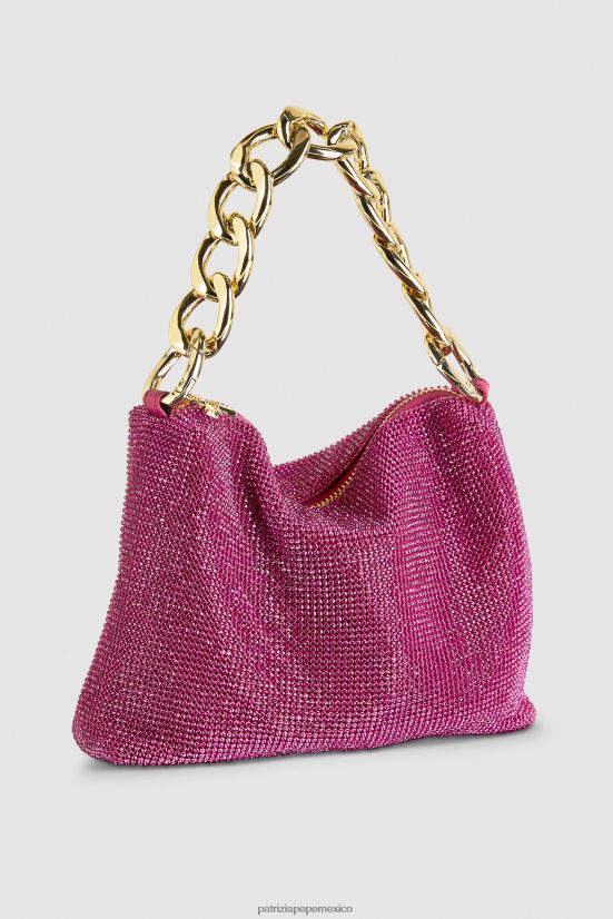 bolsas| mx Patrizia Pepe mujer maxicadena de diamantes de imitación cristal fucsia 66024R810