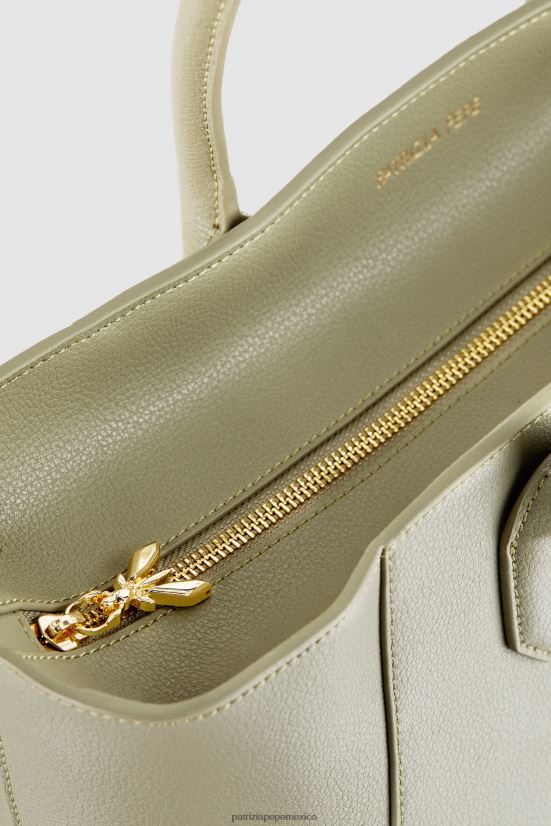 bolsas| mx Patrizia Pepe mujer bolso de compras con mosca verde salvia 66024R816
