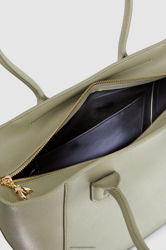 bolsas| mx Patrizia Pepe mujer bolso de compras con mosca verde salvia 66024R816