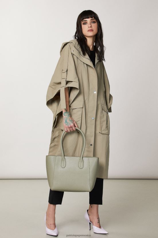 bolsas| mx Patrizia Pepe mujer bolso de compras con mosca verde salvia 66024R816