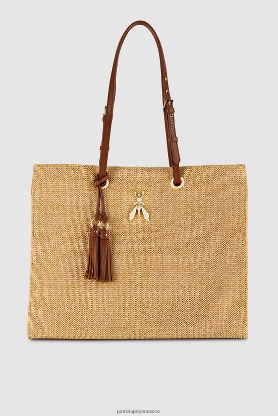 bolsas| mx Patrizia Pepe mujer bolso shopper con mosca natural 66024R799