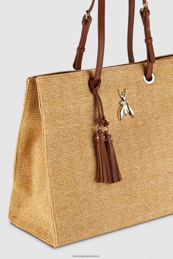 bolsas| mx Patrizia Pepe mujer bolso shopper con mosca natural 66024R799