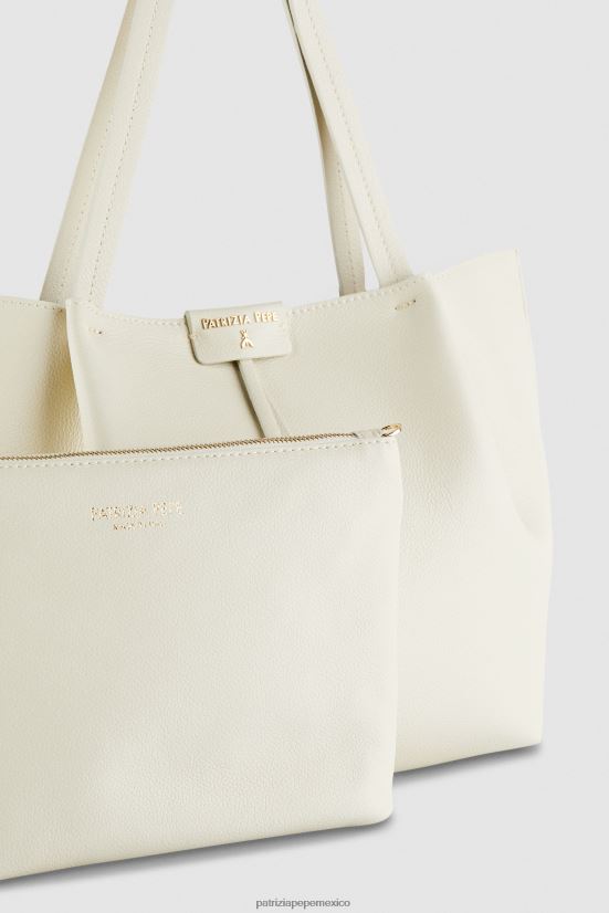 bolsas| mx Patrizia Pepe mujer bolso tote pepe city mediano blanquecino 66024R802