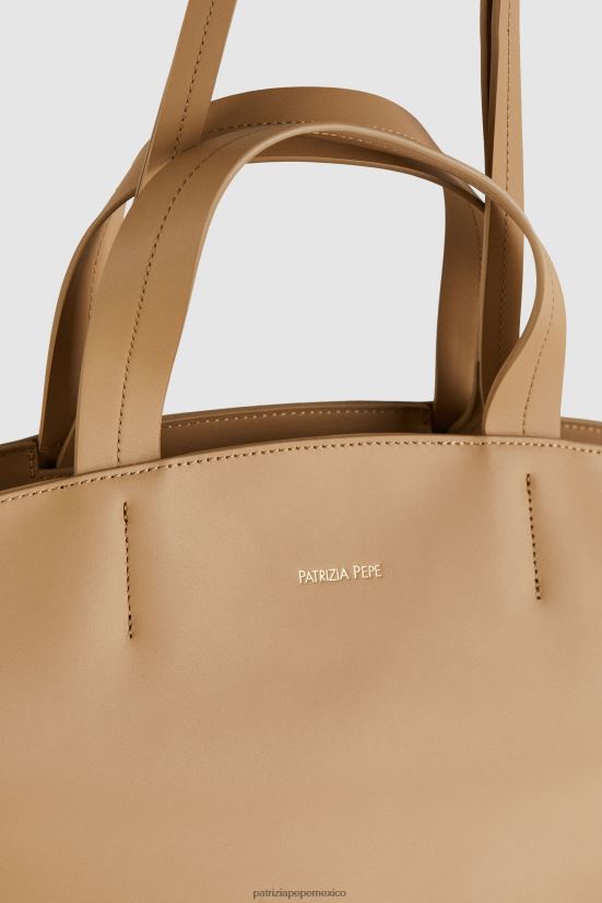 bolsas| mx Patrizia Pepe mujer comprador de cuero arena de invierno 66024R776
