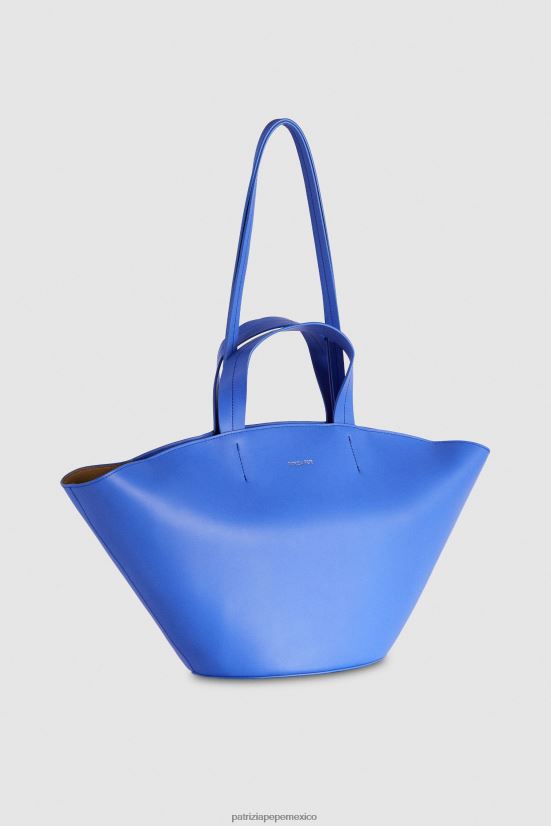 bolsas| mx Patrizia Pepe mujer comprador de cuero rayo azul 66024R718