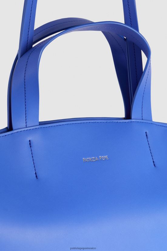 bolsas| mx Patrizia Pepe mujer comprador de cuero rayo azul 66024R718