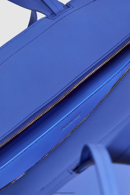 bolsas| mx Patrizia Pepe mujer comprador de cuero rayo azul 66024R718
