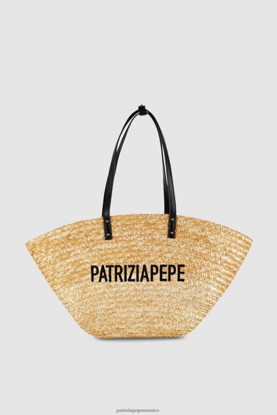 bolsas| mx Patrizia Pepe mujer comprador de paja natural 66024R797