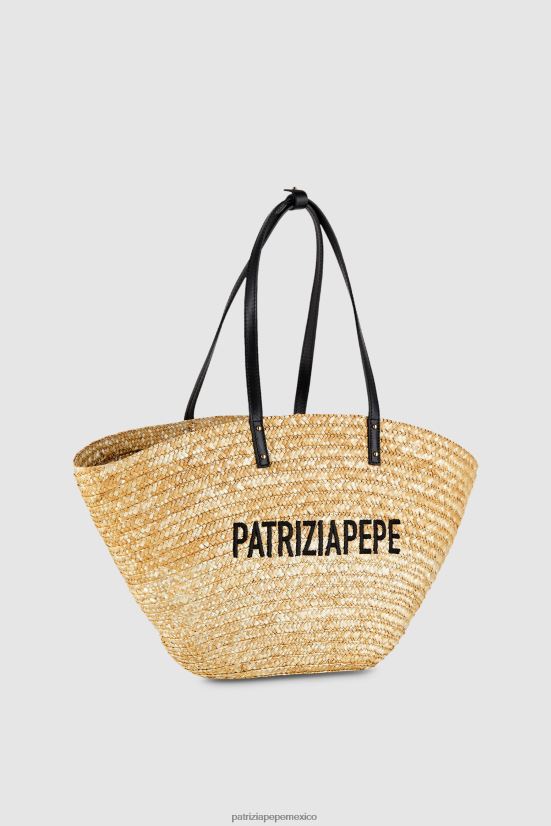 bolsas| mx Patrizia Pepe mujer comprador de paja natural 66024R797
