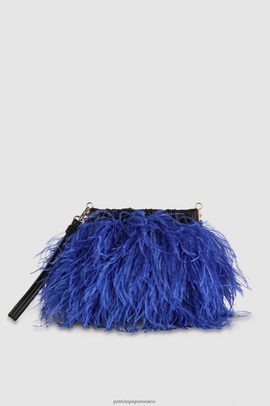 bolsas| mx Patrizia Pepe mujer bolso bandolera con plumas rayo azul 66024R715