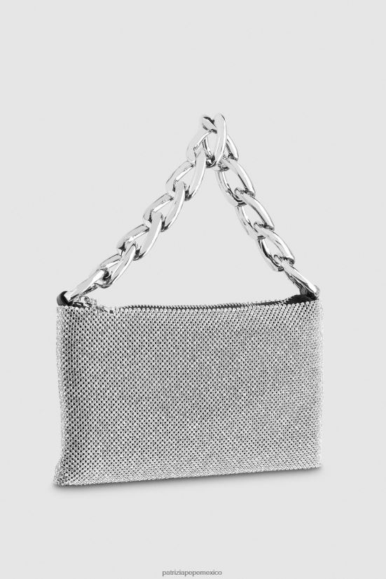 bolsas| mx Patrizia Pepe mujer bolso de mano con cadena larga y strass cristal 66024R725
