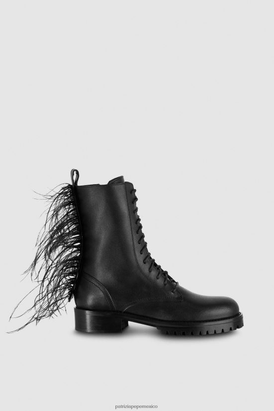 calzado mx Patrizia Pepe mujer botas de cuero con cremallera Nerón 66024R853