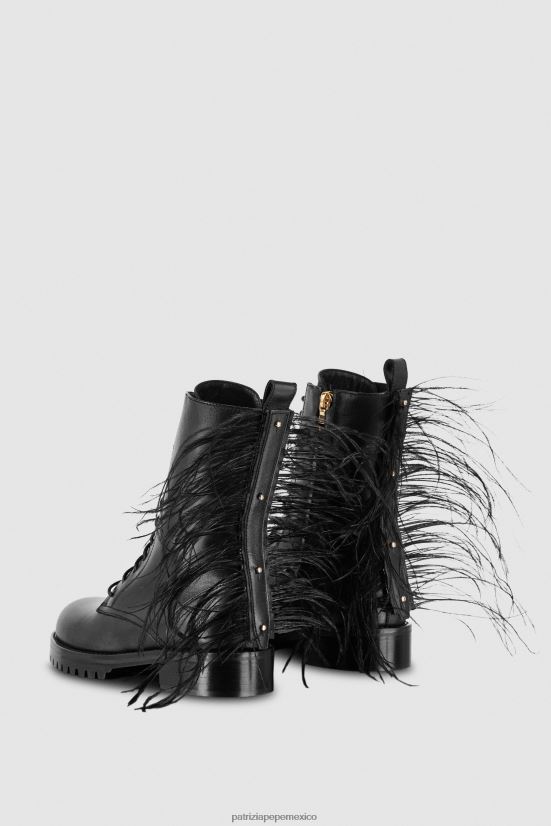 calzado mx Patrizia Pepe mujer botas de cuero con cremallera Nerón 66024R853