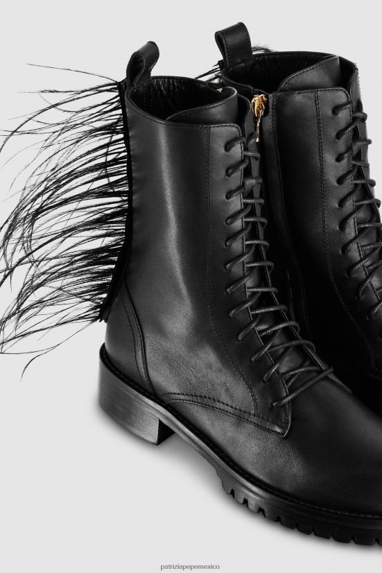 calzado mx Patrizia Pepe mujer botas de cuero con cremallera Nerón 66024R853