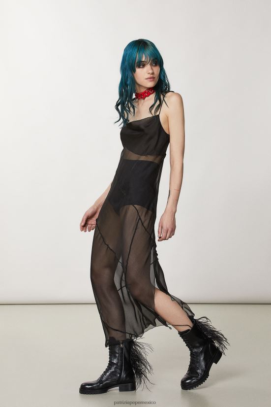 calzado mx Patrizia Pepe mujer botas de cuero con cremallera Nerón 66024R853