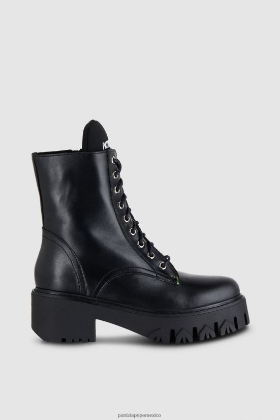 calzado mx Patrizia Pepe mujer botas moteras con cordones Nerón 66024R854