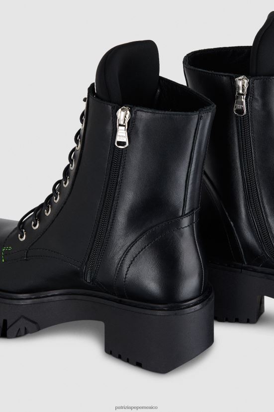 calzado mx Patrizia Pepe mujer botas moteras con cordones Nerón 66024R854