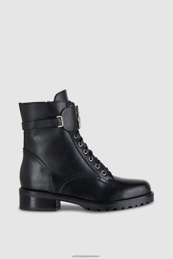 calzado mx Patrizia Pepe mujer botas moteras con cordones y mosca Nerón 66024R855