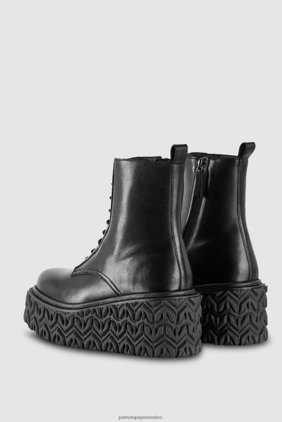 calzado mx Patrizia Pepe mujer botas moteras con cremallera Nerón 66024R852