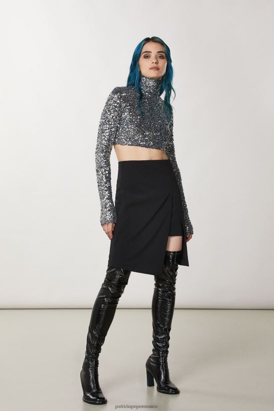 calzado mx Patrizia Pepe mujer botas tacon vinilo negro 66024R847