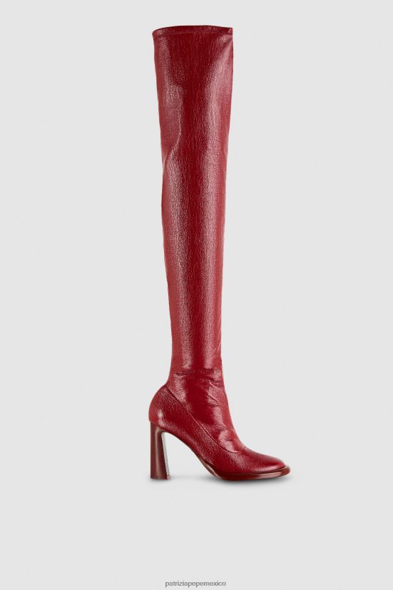 calzado mx Patrizia Pepe mujer botas tacon vinilo rojo 66024R848