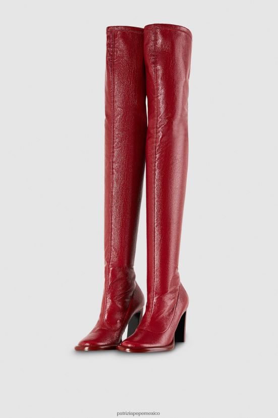 calzado mx Patrizia Pepe mujer botas tacon vinilo rojo 66024R848