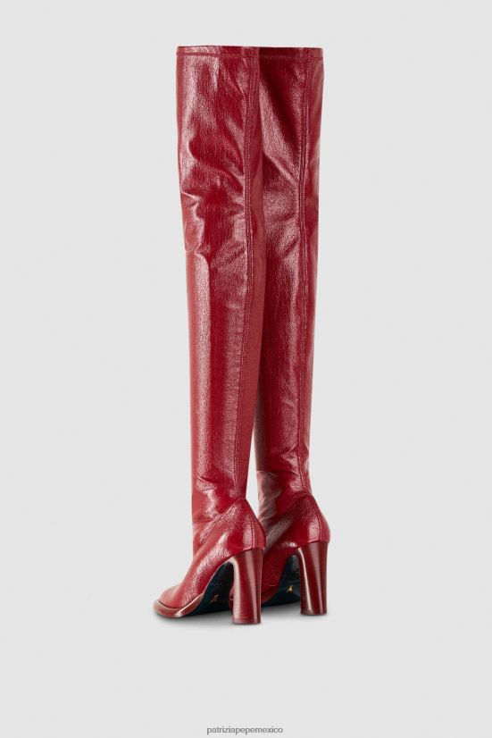 calzado mx Patrizia Pepe mujer botas tacon vinilo rojo 66024R848