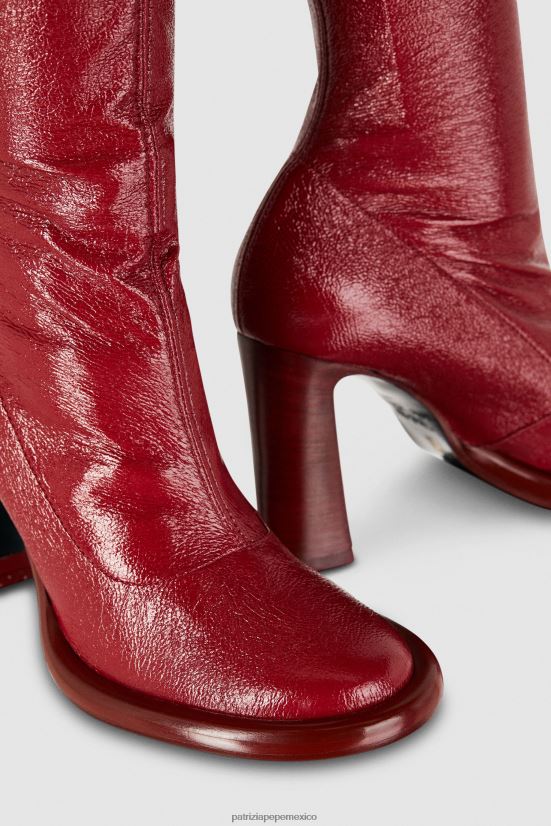 calzado mx Patrizia Pepe mujer botas tacon vinilo rojo 66024R848