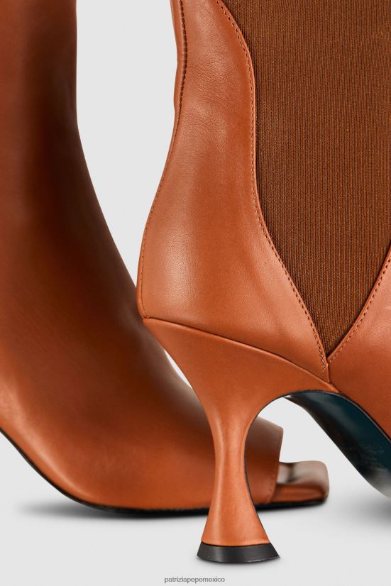 calzado mx Patrizia Pepe mujer botines cuadrados de piel nueva cuio 66024R876