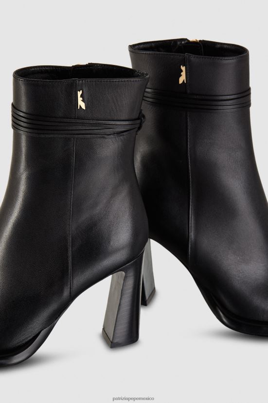 calzado mx Patrizia Pepe mujer botines de cuero con cremallera Nerón 66024R845