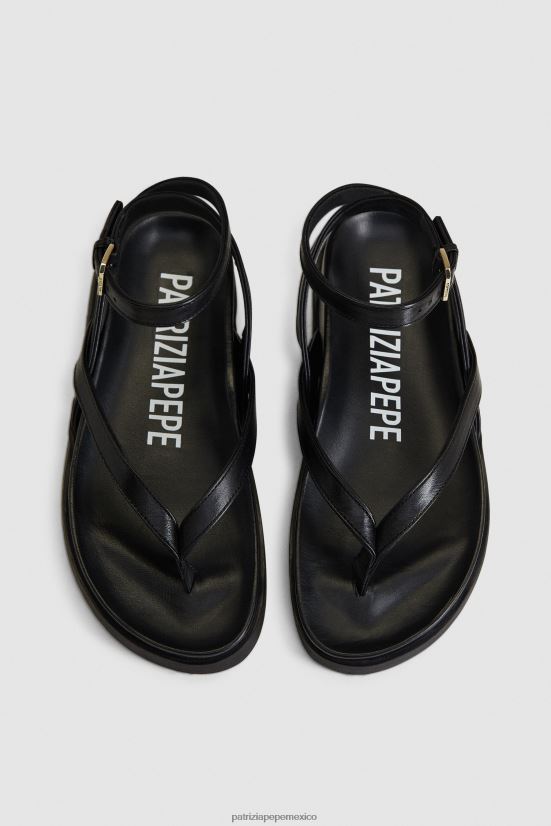 calzado mx Patrizia Pepe mujer chanclas con tira en el tobillo Nerón 66024R880