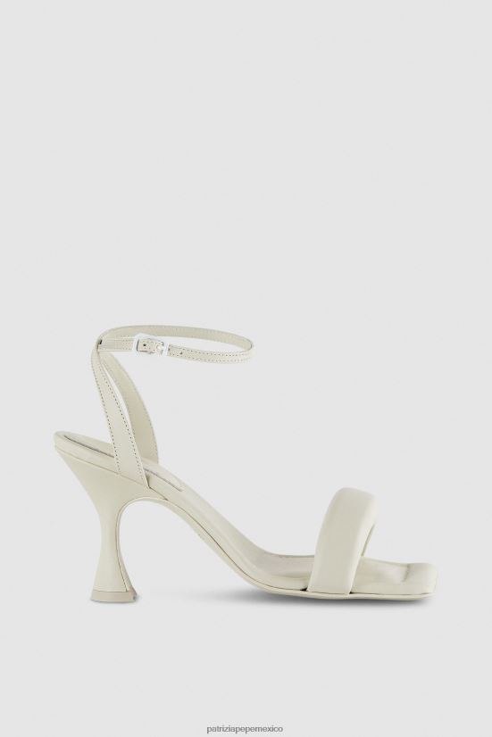 calzado mx Patrizia Pepe mujer sandalias cuadradas monocromáticas blanquecino 66024R868