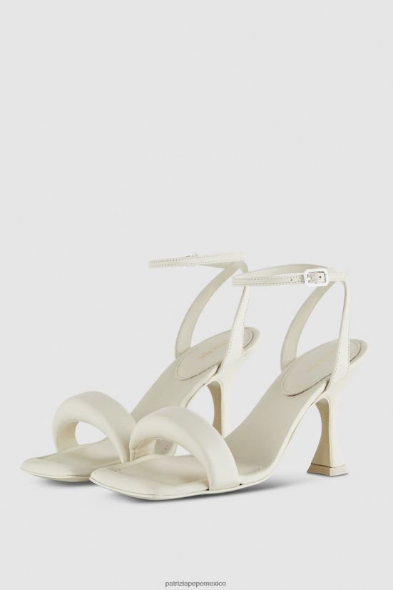 calzado mx Patrizia Pepe mujer sandalias cuadradas monocromáticas blanquecino 66024R868