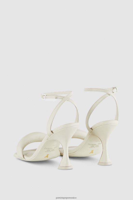 calzado mx Patrizia Pepe mujer sandalias cuadradas monocromáticas blanquecino 66024R868