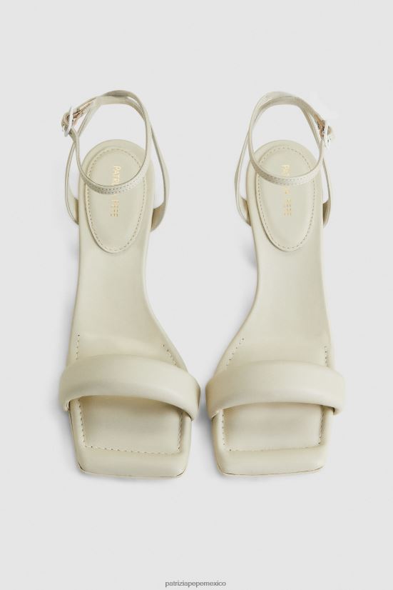 calzado mx Patrizia Pepe mujer sandalias cuadradas monocromáticas blanquecino 66024R868