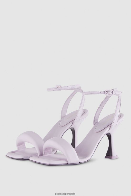 calzado mx Patrizia Pepe mujer sandalias cuadradas monocromáticas lila fresca 66024R870