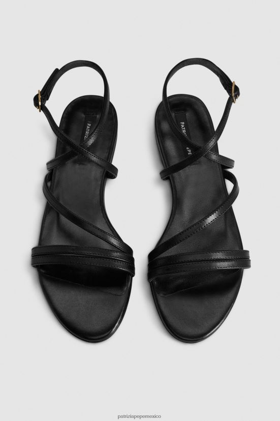 calzado mx Patrizia Pepe mujer sandalias de cuero esenciales Nerón 66024R827