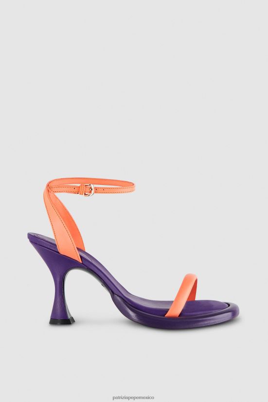 calzado mx Patrizia Pepe mujer sandalias de plataforma violeta y coral fluo 66024R867
