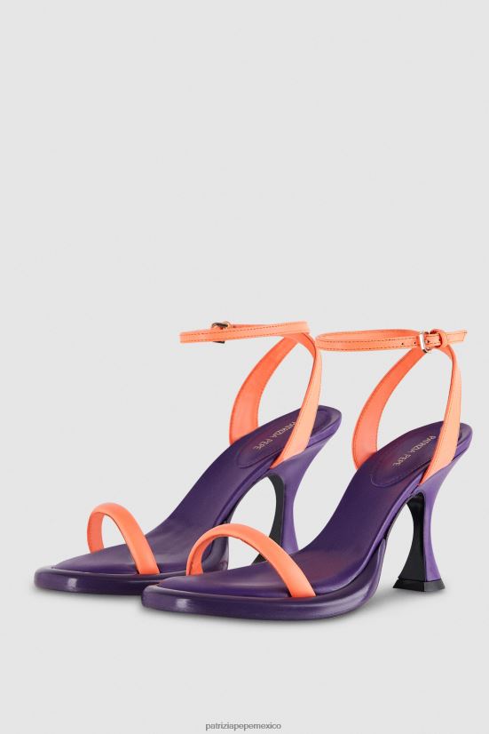 calzado mx Patrizia Pepe mujer sandalias de plataforma violeta y coral fluo 66024R867
