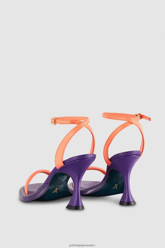 calzado mx Patrizia Pepe mujer sandalias de plataforma violeta y coral fluo 66024R867