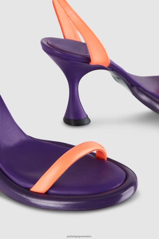 calzado mx Patrizia Pepe mujer sandalias de plataforma violeta y coral fluo 66024R867