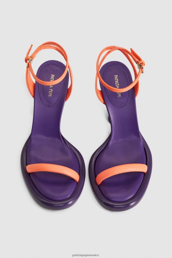 calzado mx Patrizia Pepe mujer sandalias de plataforma violeta y coral fluo 66024R867